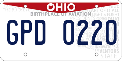 OH license plate GPD0220