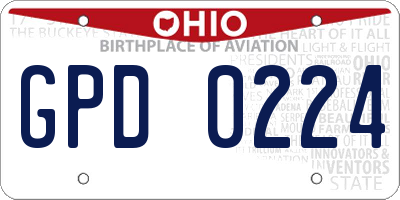 OH license plate GPD0224