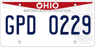 OH license plate GPD0229