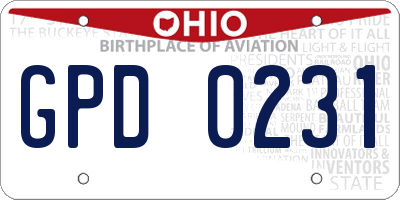 OH license plate GPD0231