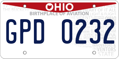 OH license plate GPD0232
