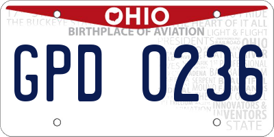 OH license plate GPD0236