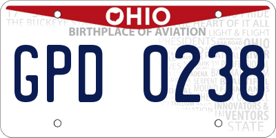 OH license plate GPD0238