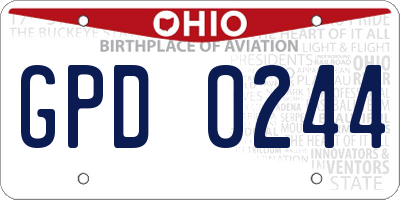 OH license plate GPD0244