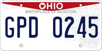 OH license plate GPD0245