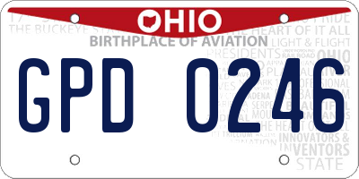 OH license plate GPD0246