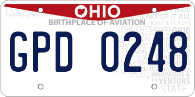 OH license plate GPD0248