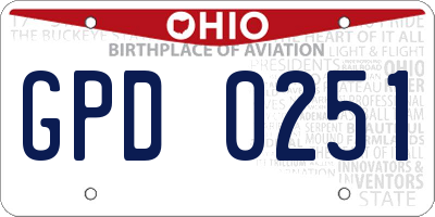 OH license plate GPD0251
