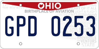 OH license plate GPD0253