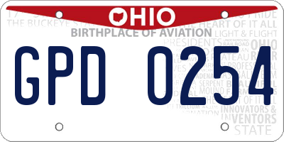 OH license plate GPD0254