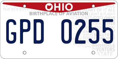 OH license plate GPD0255