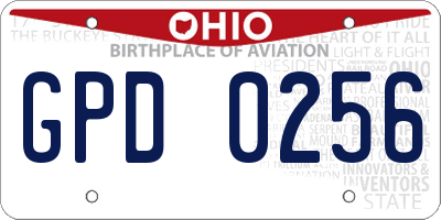 OH license plate GPD0256