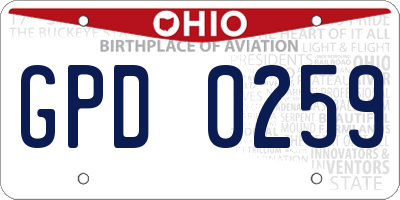 OH license plate GPD0259