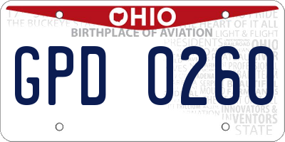 OH license plate GPD0260