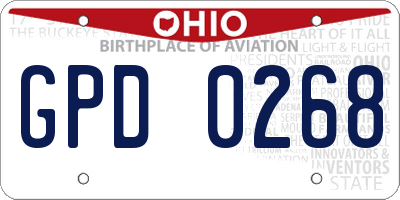 OH license plate GPD0268