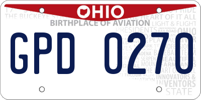 OH license plate GPD0270