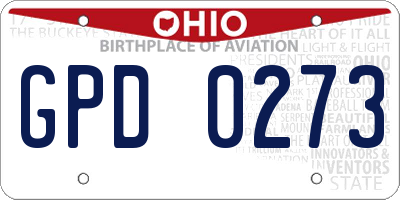 OH license plate GPD0273