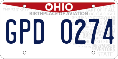 OH license plate GPD0274
