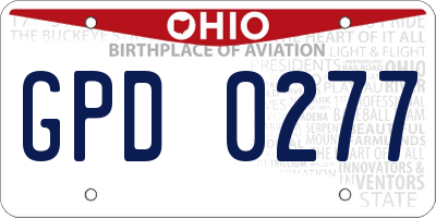 OH license plate GPD0277