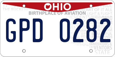 OH license plate GPD0282