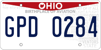 OH license plate GPD0284