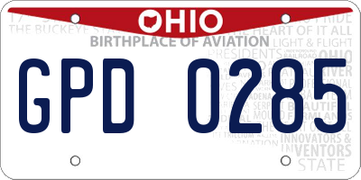 OH license plate GPD0285
