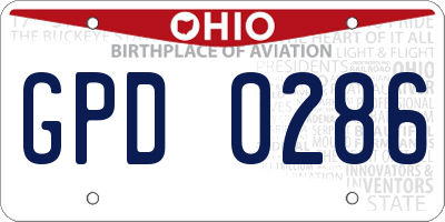 OH license plate GPD0286