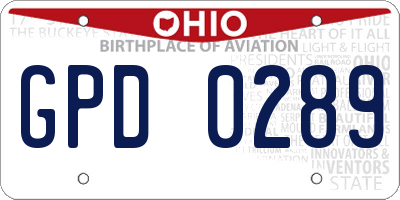 OH license plate GPD0289