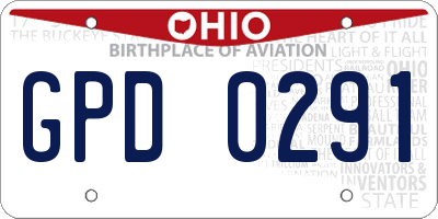 OH license plate GPD0291