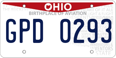 OH license plate GPD0293
