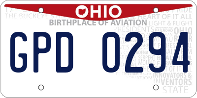 OH license plate GPD0294