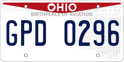 OH license plate GPD0296