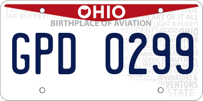 OH license plate GPD0299