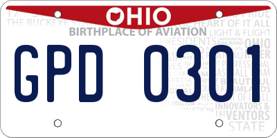 OH license plate GPD0301