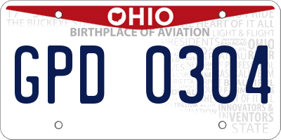 OH license plate GPD0304