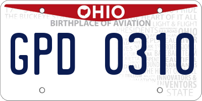 OH license plate GPD0310