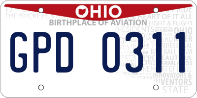 OH license plate GPD0311