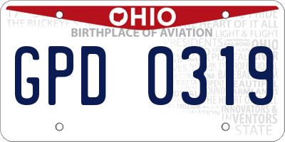 OH license plate GPD0319