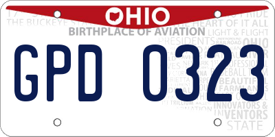 OH license plate GPD0323
