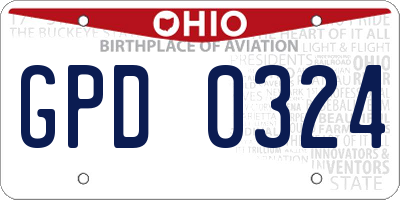 OH license plate GPD0324