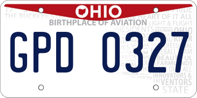 OH license plate GPD0327