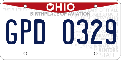 OH license plate GPD0329