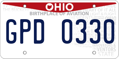 OH license plate GPD0330