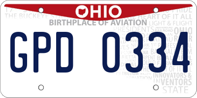 OH license plate GPD0334