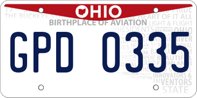 OH license plate GPD0335