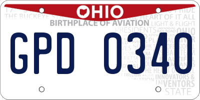 OH license plate GPD0340