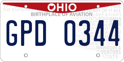 OH license plate GPD0344