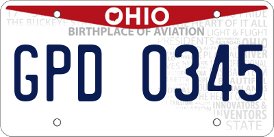 OH license plate GPD0345