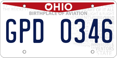 OH license plate GPD0346