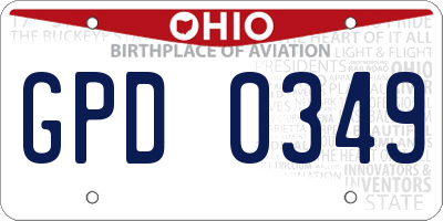 OH license plate GPD0349